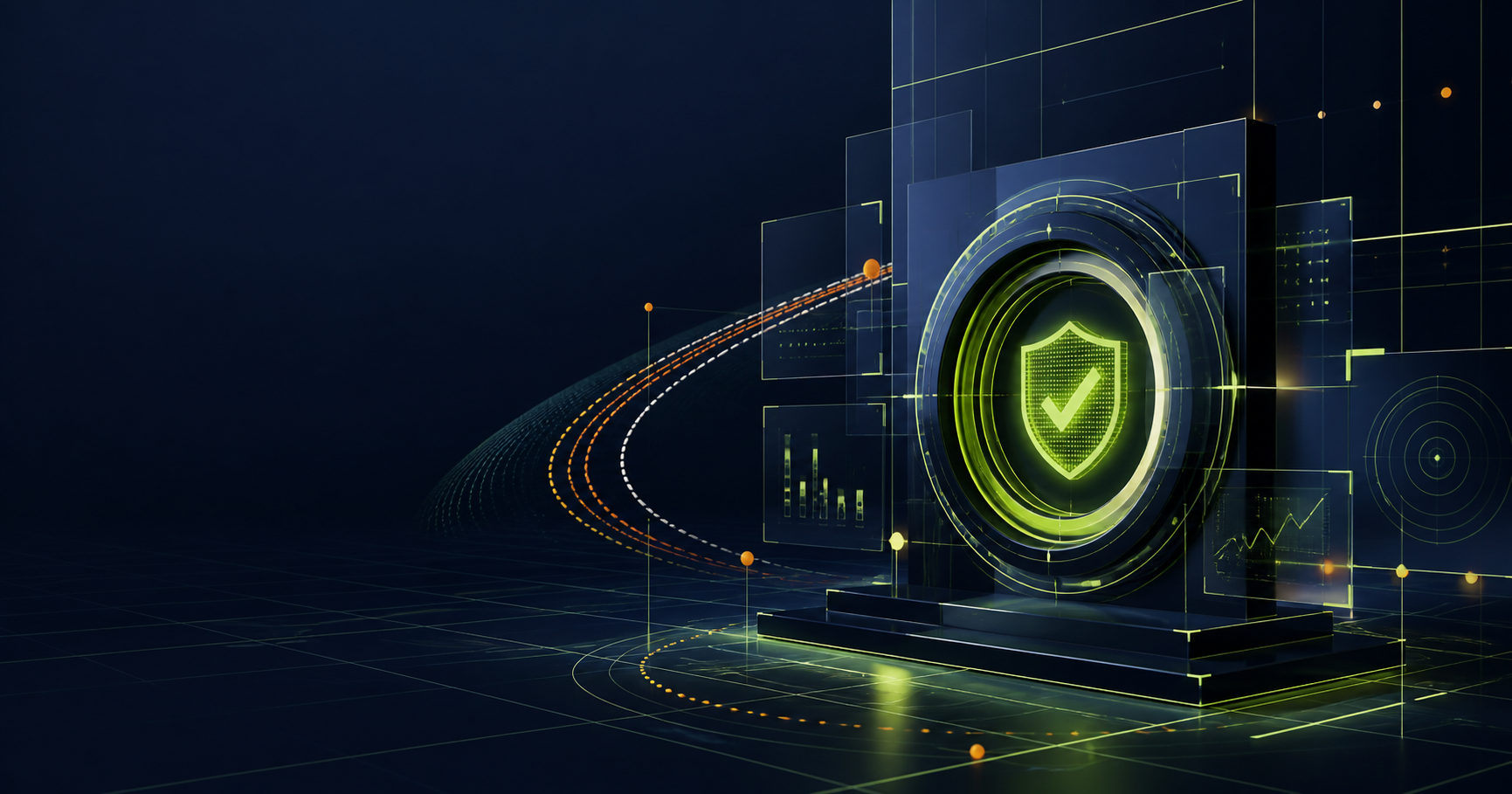 Abstract digital verification gateway with protective shield and data grid